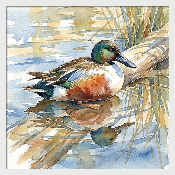 Shoveler Resting By The Water