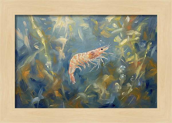 Shrimp Among Aquatic Greens
