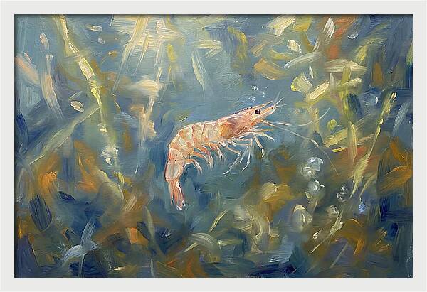 Shrimp Among Aquatic Greens