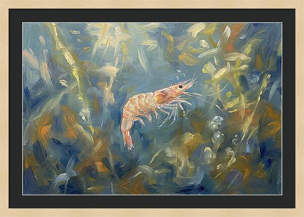 Shrimp Among Aquatic Greens