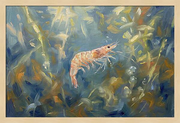 Shrimp Among Aquatic Greens