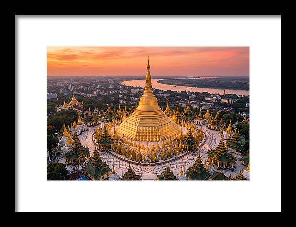 Shwedagon Pagoda At Golden Hour