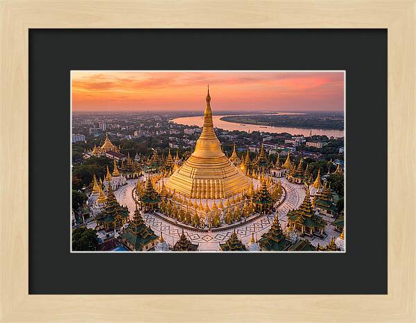 Shwedagon Pagoda At Golden Hour