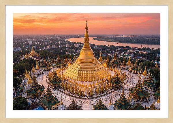 Shwedagon Pagoda At Golden Hour