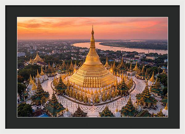 Shwedagon Pagoda At Golden Hour