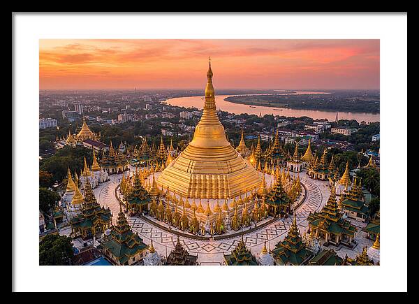Shwedagon Pagoda At Golden Hour