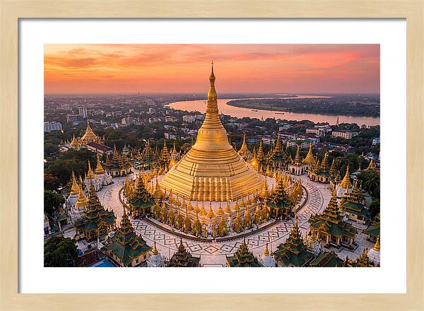 Shwedagon Pagoda At Golden Hour