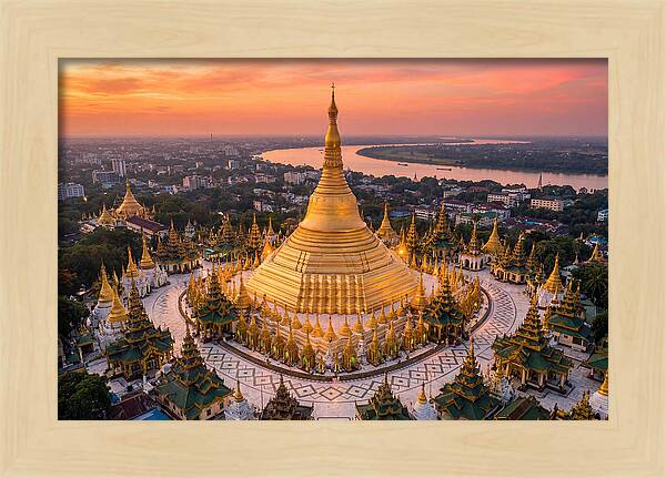 Shwedagon Pagoda At Golden Hour