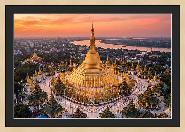 Shwedagon Pagoda At Golden Hour