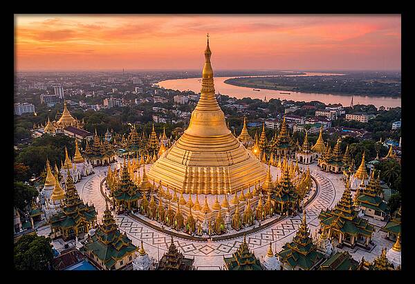 Shwedagon Pagoda At Golden Hour