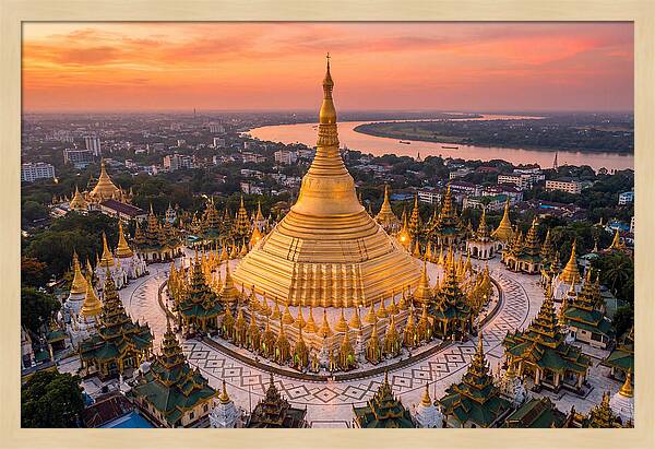 Shwedagon Pagoda At Golden Hour
