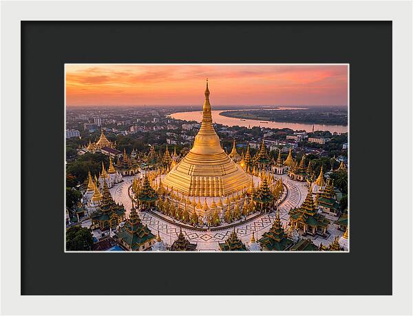Shwedagon Pagoda At Golden Hour
