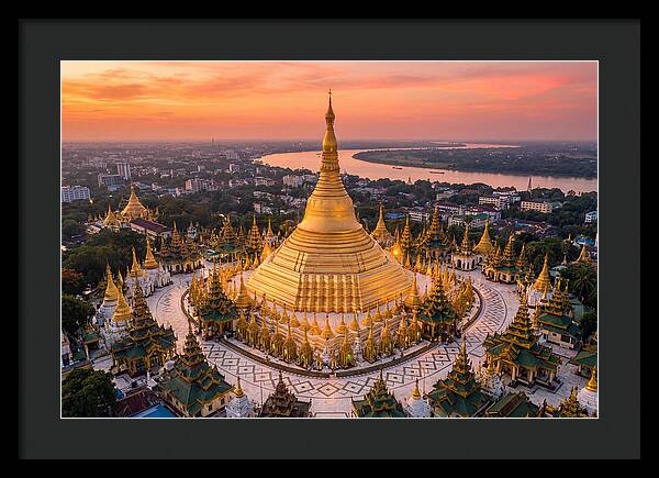 Shwedagon Pagoda At Golden Hour
