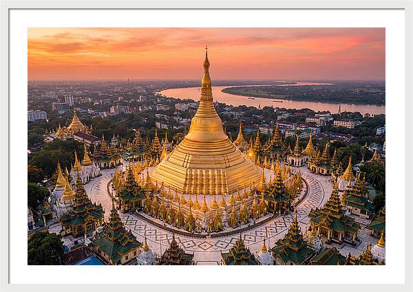 Shwedagon Pagoda At Golden Hour