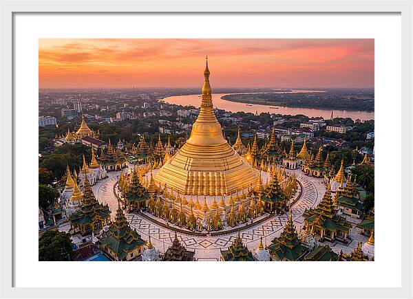 Shwedagon Pagoda At Golden Hour