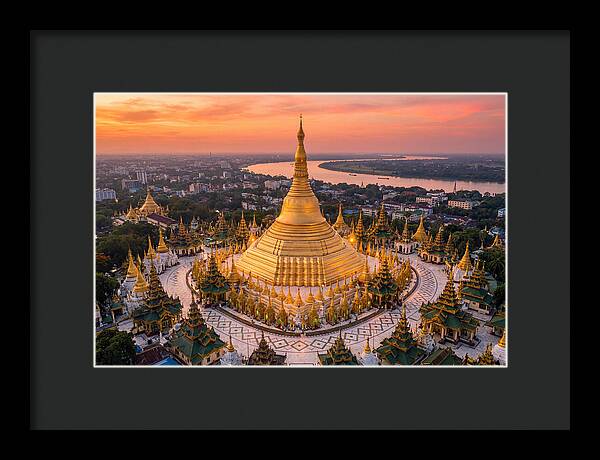 Shwedagon Pagoda At Golden Hour