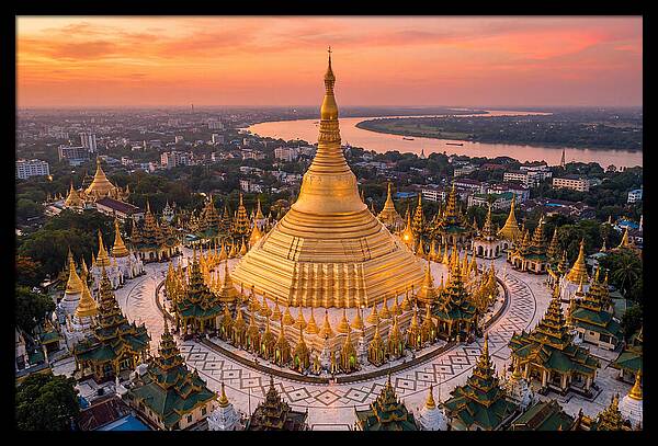 Shwedagon Pagoda At Golden Hour