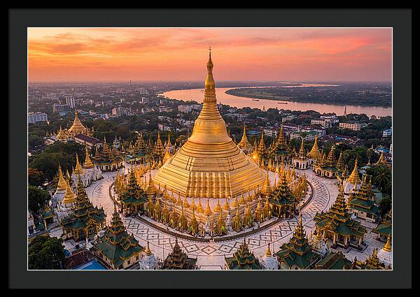 Shwedagon Pagoda At Golden Hour