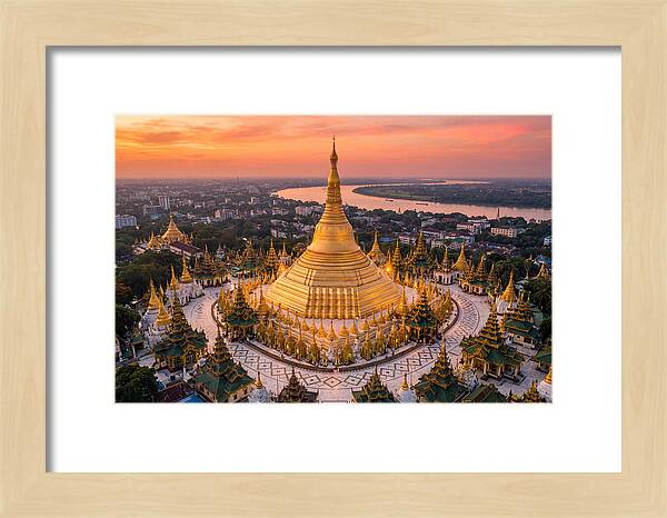 Shwedagon Pagoda At Golden Hour