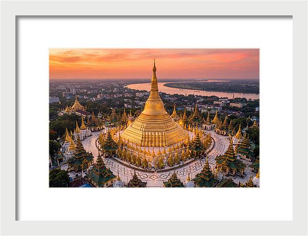 Shwedagon Pagoda At Golden Hour