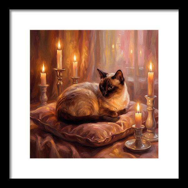 Siamese Cat By Candlelight