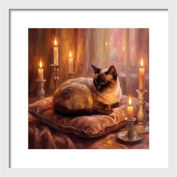 Siamese Cat By Candlelight
