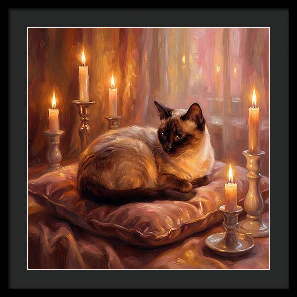 Siamese Cat By Candlelight