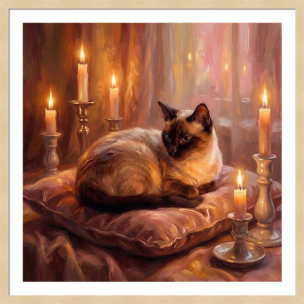 Siamese Cat By Candlelight