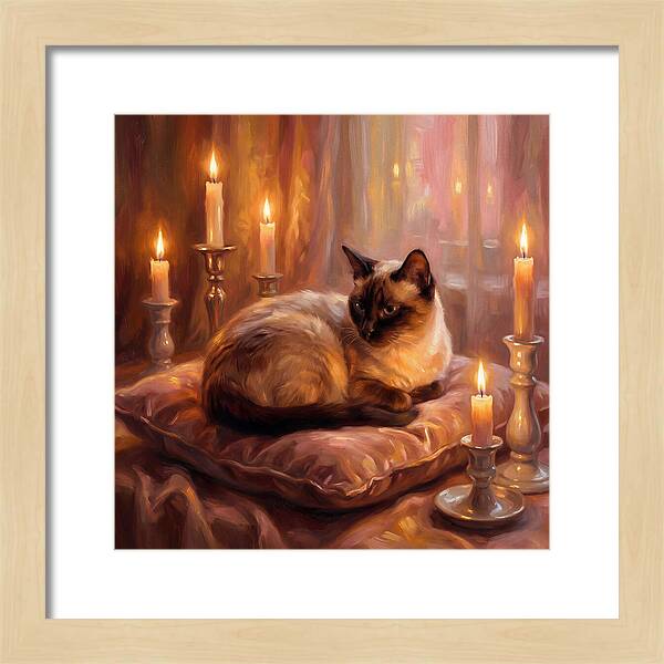 Siamese Cat By Candlelight