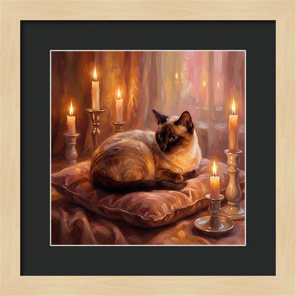 Siamese Cat By Candlelight