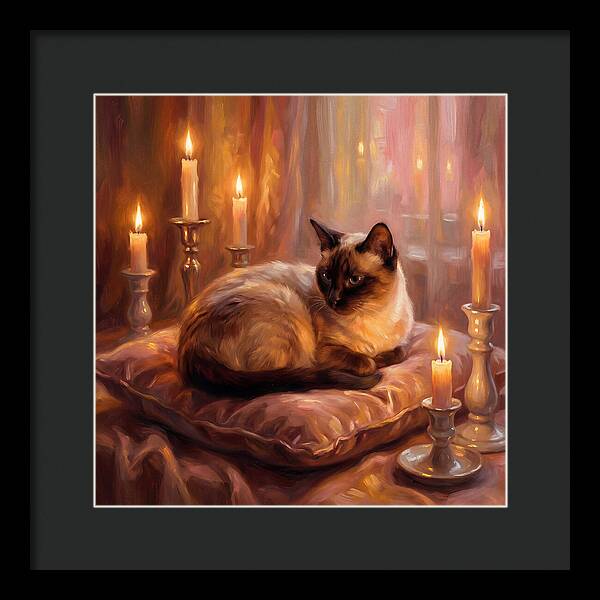 Siamese Cat By Candlelight