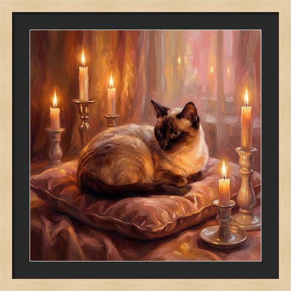 Siamese Cat By Candlelight
