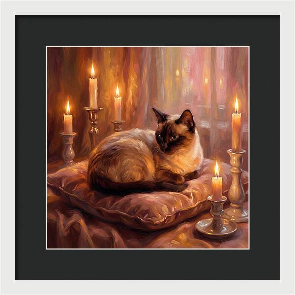Siamese Cat By Candlelight
