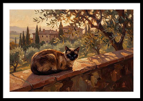 Siamese Cat In Mediterranean Landscape
