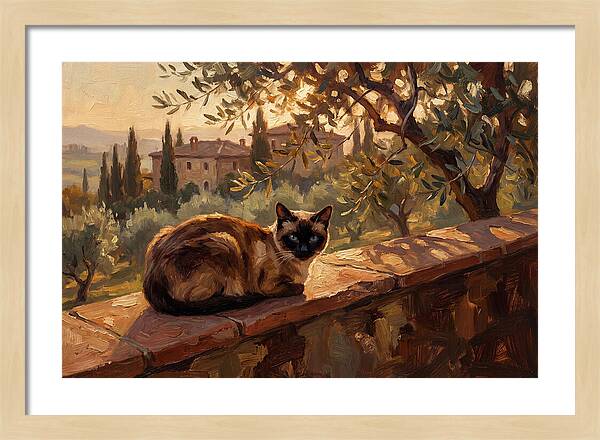Siamese Cat In Mediterranean Landscape