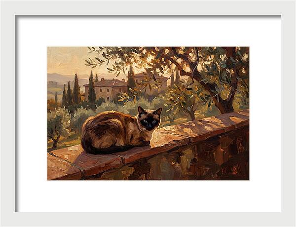Siamese Cat In Mediterranean Landscape