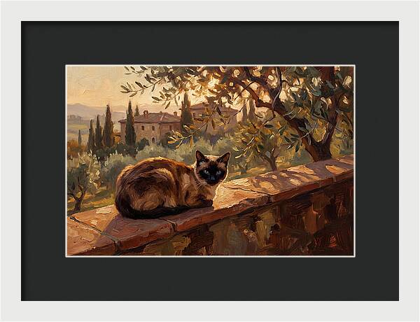 Siamese Cat In Mediterranean Landscape