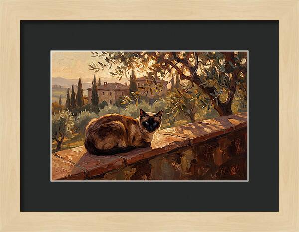 Siamese Cat In Mediterranean Landscape