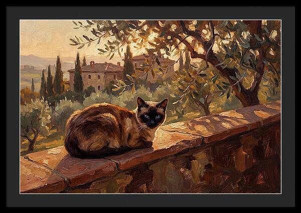 Siamese Cat In Mediterranean Landscape