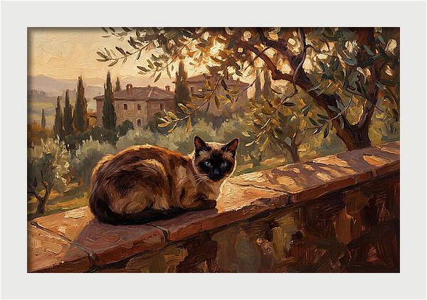 Siamese Cat In Mediterranean Landscape
