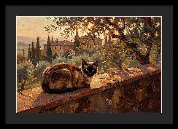Siamese Cat In Mediterranean Landscape