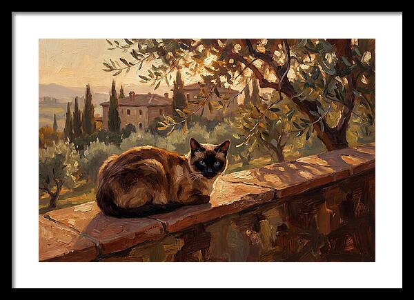 Siamese Cat In Mediterranean Landscape
