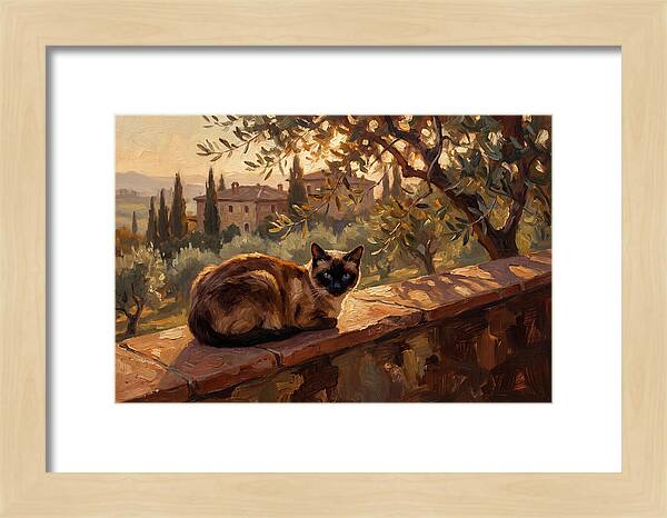 Siamese Cat In Mediterranean Landscape