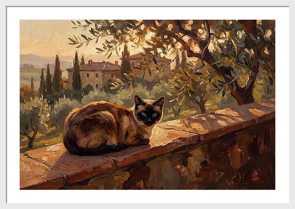 Siamese Cat In Mediterranean Landscape