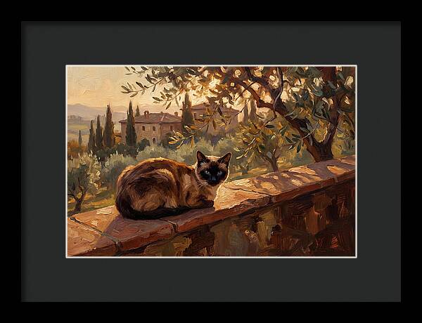Siamese Cat In Mediterranean Landscape