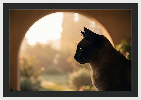 Siamese Cat In Sunny Doorway