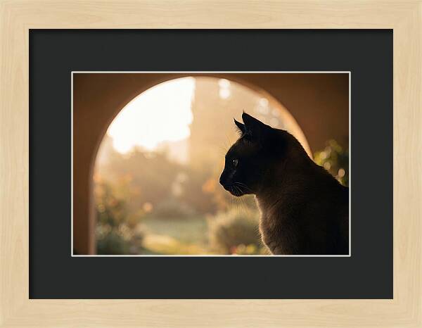 Siamese Cat In Sunny Doorway