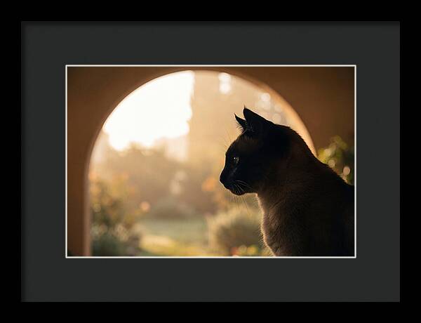 Siamese Cat In Sunny Doorway