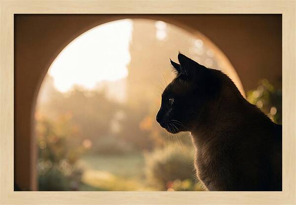 Siamese Cat In Sunny Doorway