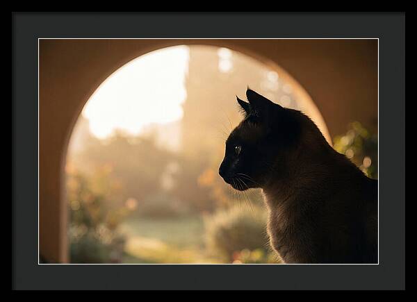 Siamese Cat In Sunny Doorway